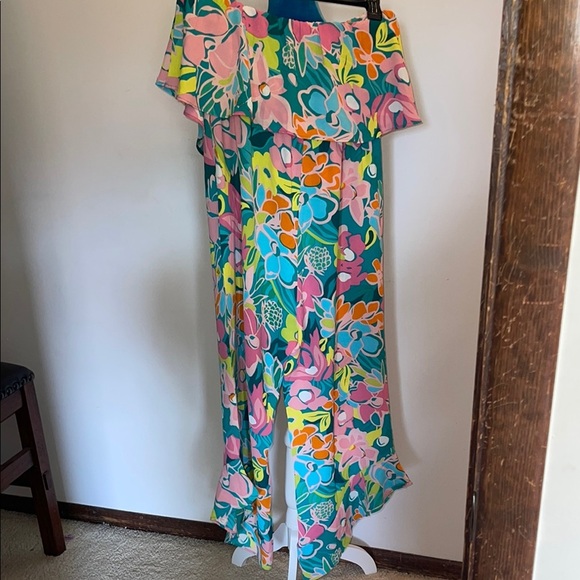 Colorful Floral strapless Jumpsuit - Picture 3 of 5
